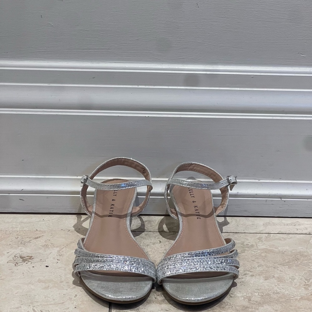 Kelly & Katie Glittering Silver Sandals